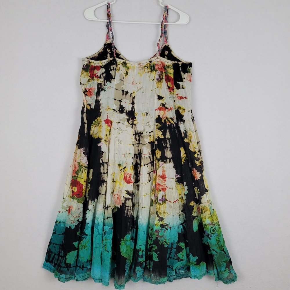Tianello XL Tie-Dye Eclectic Spaghetti Strap Dress Garden Fairy Artsy Whimsical - Picture 3 of 6